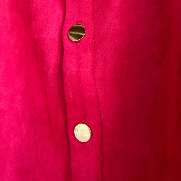 Allegra K skirt red button front with gold buttons plus Sz 2X. - Picture 2 of 4